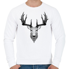 PRINTFASHION Szarvasbika - Férfi pulóver - Fehér