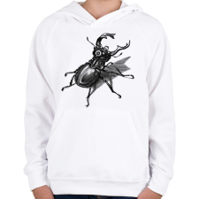 PRINTFASHION Szarvasbogár - vonalrajz - Gyerek kapucnis pulóver - Fehér gyerek pulóver, kardigán