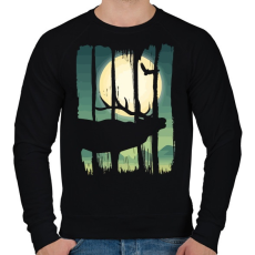 PRINTFASHION Szarvasbőgés - Férfi pulóver - Fekete