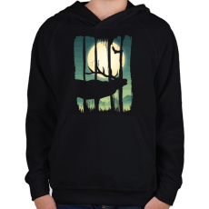 PRINTFASHION Szarvasbőgés - Gyerek kapucnis pulóver - Fekete