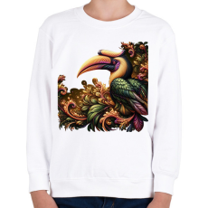 PRINTFASHION Szarvascsőrű madár - Gyerek pulóver - Fehér