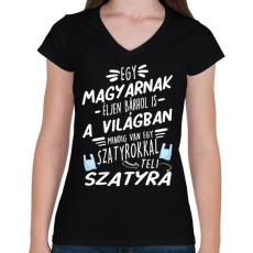 PRINTFASHION Szatyor a szatyorban - Női V-nyakú póló - Fekete