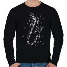 PRINTFASHION Szaxofon - Férfi pulóver - Fekete férfi pulóver, kardigán