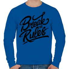 PRINTFASHION Szegd meg a szabályokat!  - Férfi pulóver - Királykék