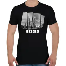 PRINTFASHION Szegedi nagytemplom (GTA stílus) - Férfi póló - Fekete férfi póló