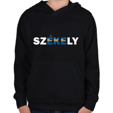 PRINTFASHION Székely - Gyerek kapucnis pulóver - Fekete