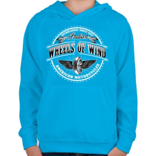 PRINTFASHION Szelek szárnyán - Gyerek kapucnis pulóver - Azúrkék gyerek pulóver, kardigán