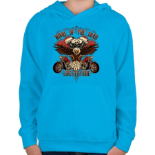 PRINTFASHION Szelek útján - Gyerek kapucnis pulóver - Azúrkék gyerek pulóver, kardigán