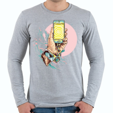 PRINTFASHION Szelfi - Férfi hosszú ujjú póló - Sport szürke férfi póló