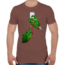 PRINTFASHION Szelfi - Férfi póló - Mogyoróbarna férfi póló