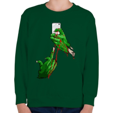 PRINTFASHION Szelfi - Gyerek pulóver - Sötétzöld