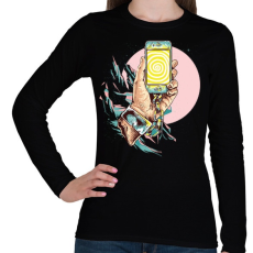 PRINTFASHION Szelfi - Női hosszú ujjú póló - Fekete