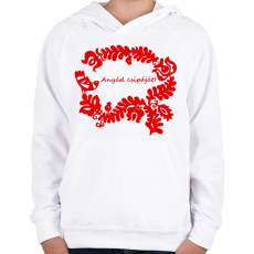 PRINTFASHION Szelíd szitkok - anyád csipáját - Gyerek kapucnis pulóver - Fehér