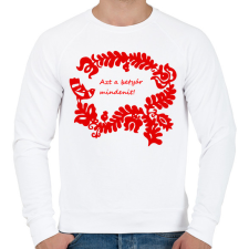 PRINTFASHION Szelíd szitkok - betyár mindenit - Férfi pulóver - Fehér férfi pulóver, kardigán