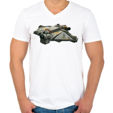 PRINTFASHION Szellem - Férfi V-nyakú póló - Fehér férfi póló