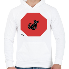 PRINTFASHION Szellem Kutya - Férfi kapucnis pulóver - Fehér férfi pulóver, kardigán
