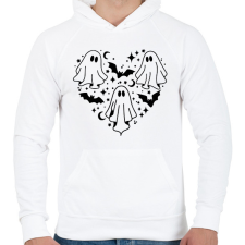 PRINTFASHION Szellem szív - Férfi kapucnis pulóver - Fehér férfi pulóver, kardigán