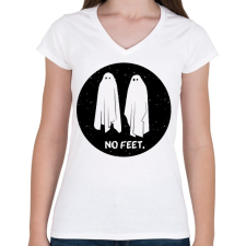 PRINTFASHION Szellemek - Női V-nyakú póló - Fehér női póló