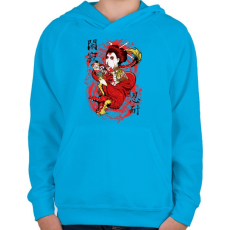 PRINTFASHION Szellemsárkány - Gyerek kapucnis pulóver - Azúrkék