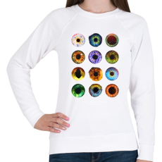 PRINTFASHION Szem típusok - Női pulóver - Fehér