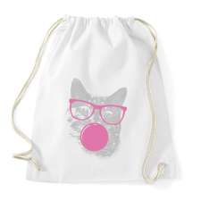 PRINTFASHION Szemüveges macska - Sportzsák, Tornazsák - Fehér tornazsák