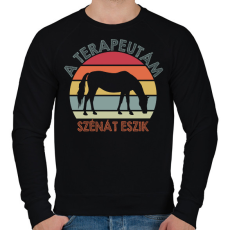 PRINTFASHION Szénát eszik - Férfi pulóver - Fekete