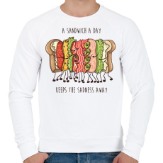 PRINTFASHION Szendvics rajongó - Férfi pulóver - Fehér