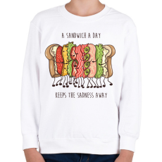 PRINTFASHION Szendvics rajongó - Gyerek pulóver - Fehér