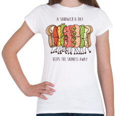 PRINTFASHION Szendvics rajongó - Női póló - Fehér