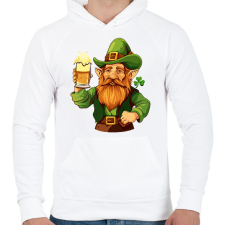 PRINTFASHION Szent Patrik - Férfi kapucnis pulóver - Fehér férfi pulóver, kardigán