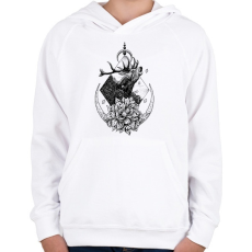 PRINTFASHION Szent szarvas  - Gyerek kapucnis pulóver - Fehér