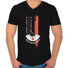 PRINTFASHION Szép bolond világ - Haiku - Férfi V-nyakú póló - Fekete férfi póló