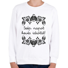 PRINTFASHION Szép napot kevés idiótát! - Gyerek pulóver - Fehér gyerek pulóver, kardigán