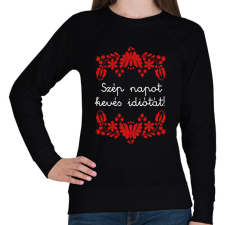 PRINTFASHION Szép napot kevés idiótát! - Női pulóver - Fekete női pulóver, kardigán