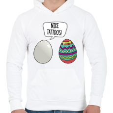 PRINTFASHION Szép tetkók - Férfi kapucnis pulóver - Fehér