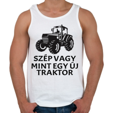 PRINTFASHION Szép vagy, mint egy új traktor. - Férfi atléta - Fehér atléta, trikó