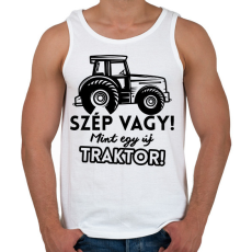 PRINTFASHION Szép vagy mint egy új traktor - Férfi atléta - Fehér