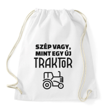 PRINTFASHION Szép vagy, mint egy új traktor - Sportzsák, Tornazsák - Fehér tornazsák