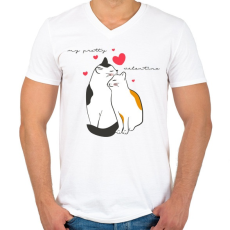 PRINTFASHION Szépseges valentinom - Férfi V-nyakú póló - Fehér