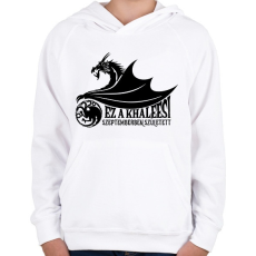 PRINTFASHION Szeptember - Gyerek kapucnis pulóver - Fehér