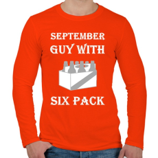 PRINTFASHION Szeptemberben született kockás hasú 2 - Férfi hosszú ujjú póló - Narancs