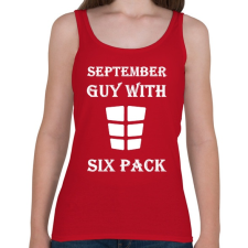 PRINTFASHION Szeptemberben született kockás hasú - Női atléta - Cseresznyepiros női trikó