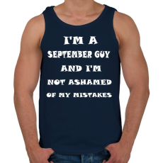PRINTFASHION Szeptemberi vagyok és nem szégyellem a hibáimat - Férfi atléta - Sötétkék