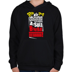 PRINTFASHION Szeptembertől Suli - Gyerek kapucnis pulóver - Fekete