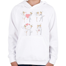 PRINTFASHION szerelem2 - Gyerek kapucnis pulóver - Fehér gyerek pulóver, kardigán