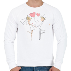 PRINTFASHION szerelem3 - Férfi pulóver - Fehér