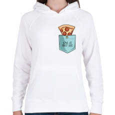 PRINTFASHION Szerelem első harapásra - Női kapucnis pulóver - Fehér