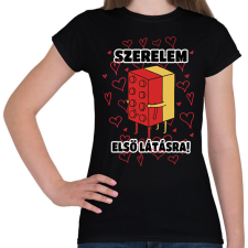 PRINTFASHION Szerelem első látásra - Női póló - Fekete női póló