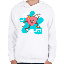 PRINTFASHION Szerelem fáj - Gyerek kapucnis pulóver - Fehér gyerek pulóver, kardigán