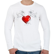 PRINTFASHION Szerelem - Férfi hosszú ujjú póló - Fehér